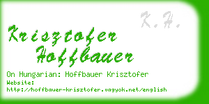 krisztofer hoffbauer business card